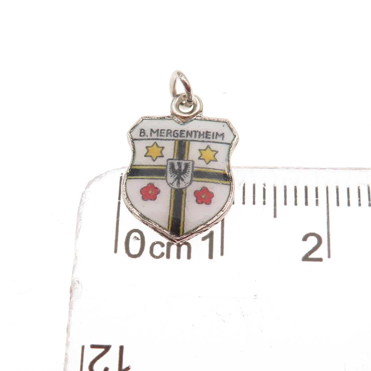 800 Silver Vintage Enamel Bad Mergentheim Mini Charm Pendant