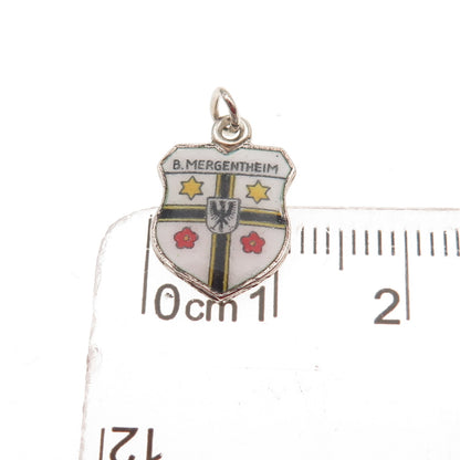 800 Silver Vintage Enamel Bad Mergentheim Mini Charm Pendant