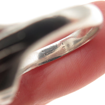 JOSTENS 925 Sterling Silver Antique 1937 Real Black Onyx School Ring Size 7