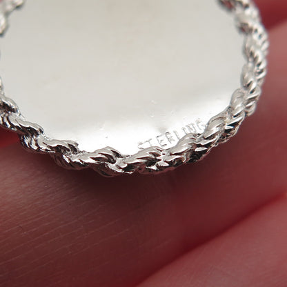 925 Sterling Silver Vintage Rhinestone Fireplace Merry Christmas Charm Pendant