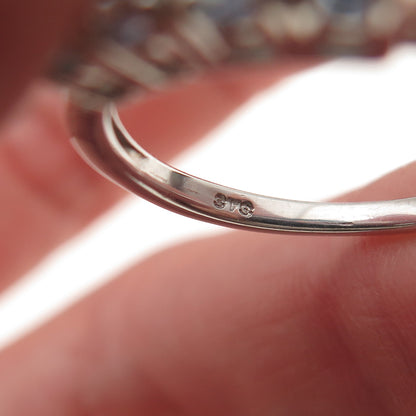 Chuck Clemency 925 Sterling Silver Real Oval-Cut Tanzanite Ring Size 7.25