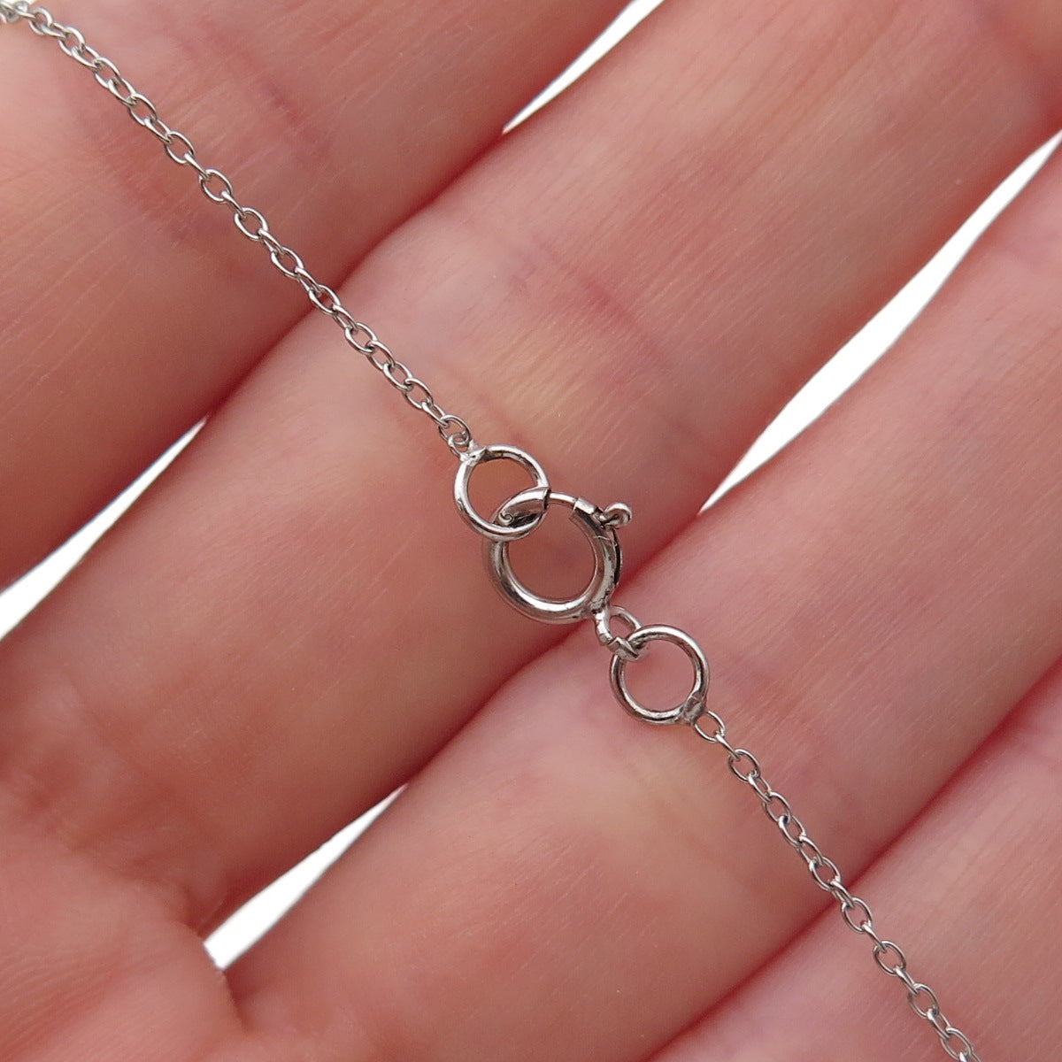 925 Sterling Silver Cushion-Cut Blue C Z Cable Chain Necklace 18"