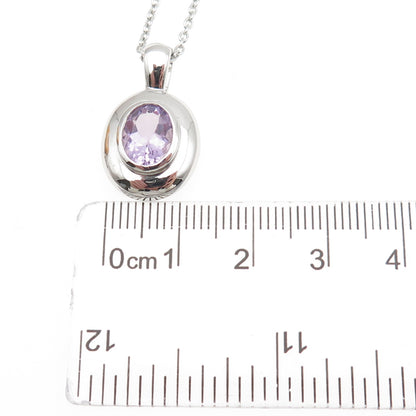 ANNIKA WITT 925 Sterling Silver Real Amethyst Cable Chain Necklace 16"