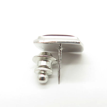 925 Sterling Silver Vintage Red Enamel Pin