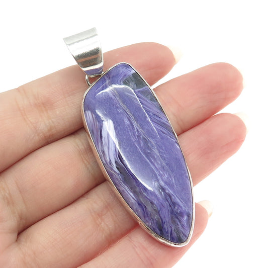 ALEX BEGAY NAVAJO Old Pawn 925 Sterling Silver Vintage Real Charoite Pendant