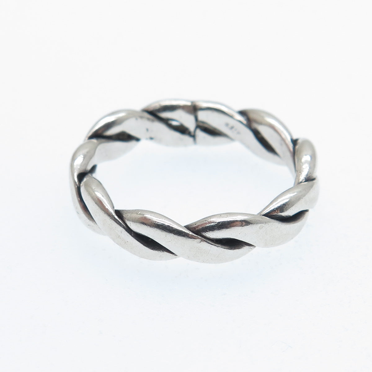 925 Sterling Silver Vintage Twisted Band Ring Size 6.25