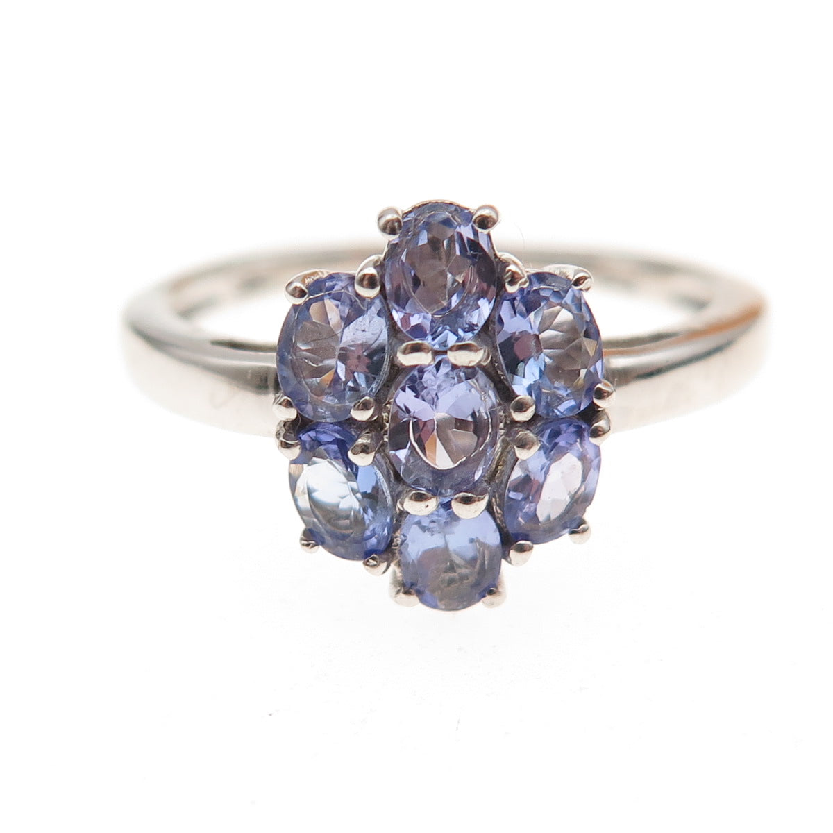 Chuck Clemency 925 Sterling Silver Real Oval-Cut Tanzanite Ring Size 8.25