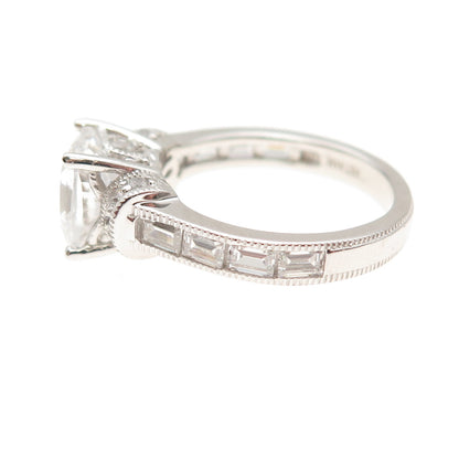 925 Sterling Silver Multi-Cut C Z Engagement Ring Size 6