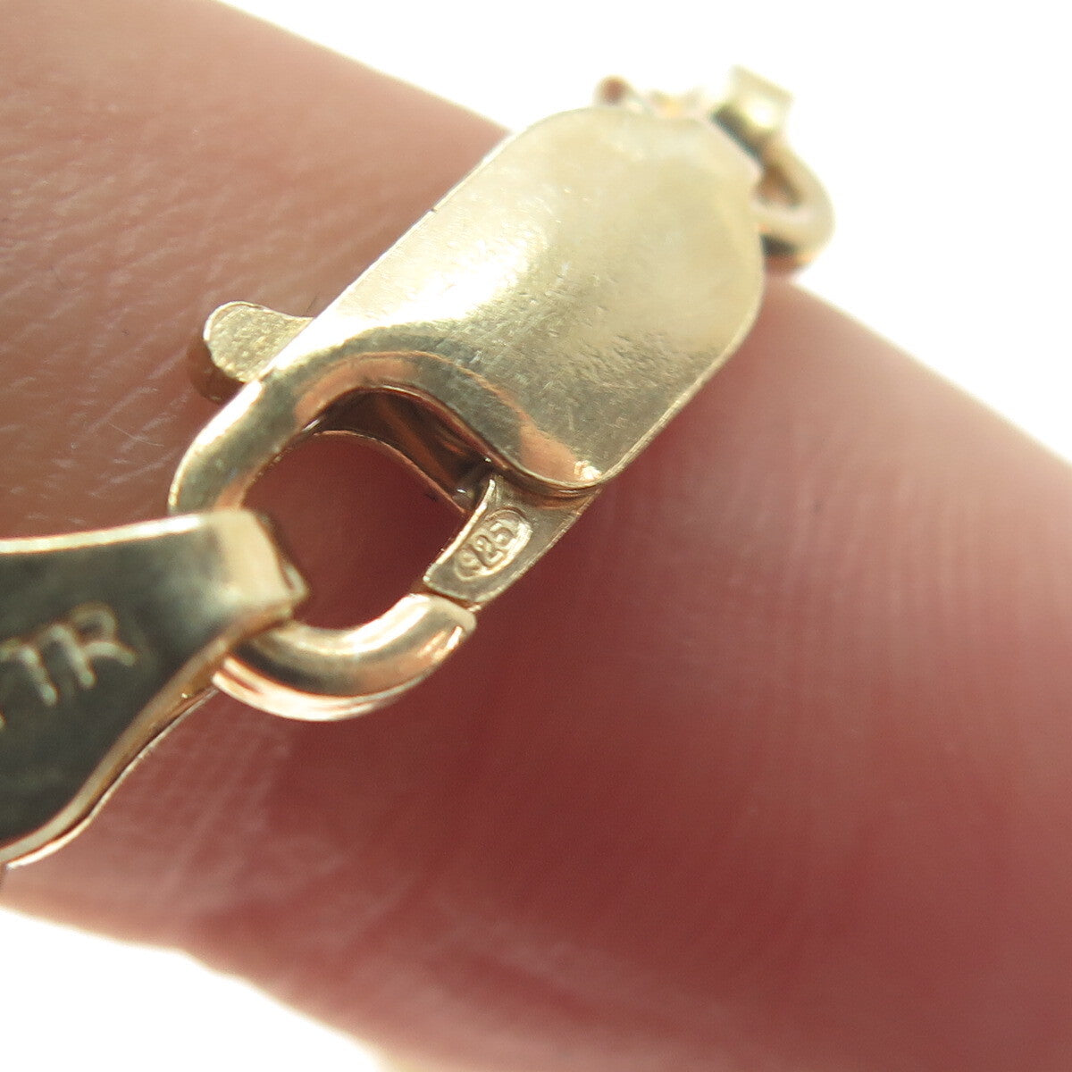 925 Sterling Silver Gold Plated Anchor Mariner Link Anklet / Bracelet 9"