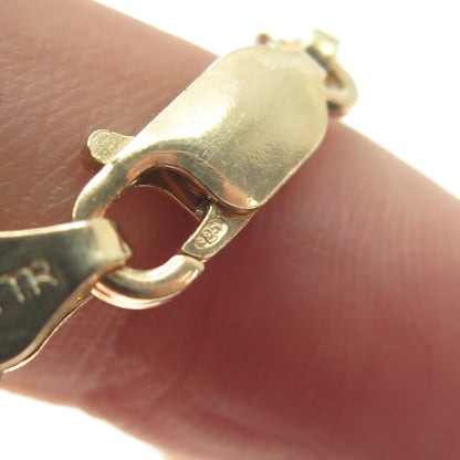 925 Sterling Silver Gold Plated Anchor Mariner Link Anklet / Bracelet 9"