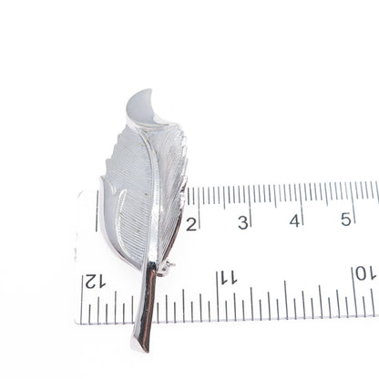 DANECRAFT 925 Sterling Silver Vintage Modenrist Floral Leaf Pin Brooch