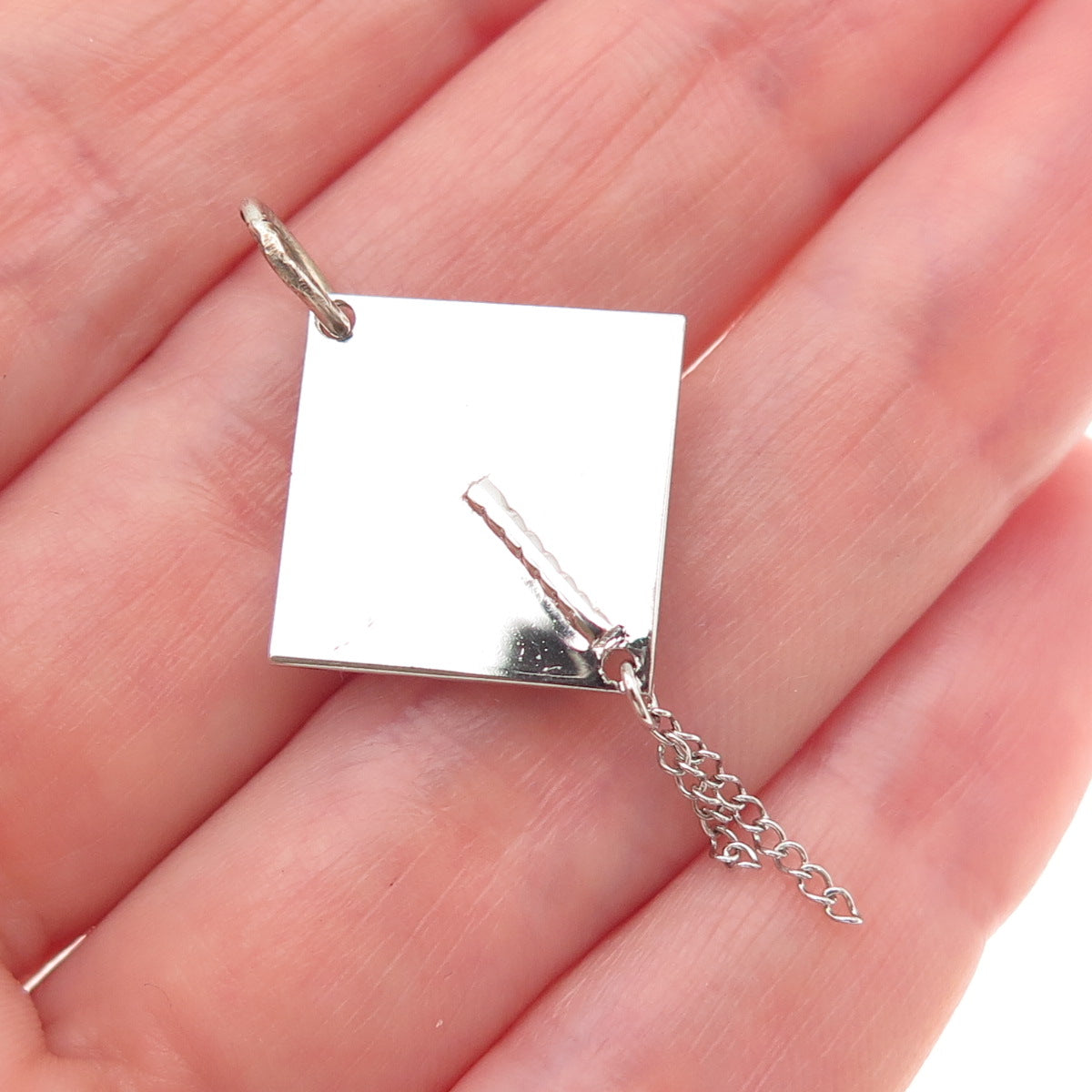 Spencer Co. 925 Sterling Silver Vintage Graduation Hat Mini Charm Pendant