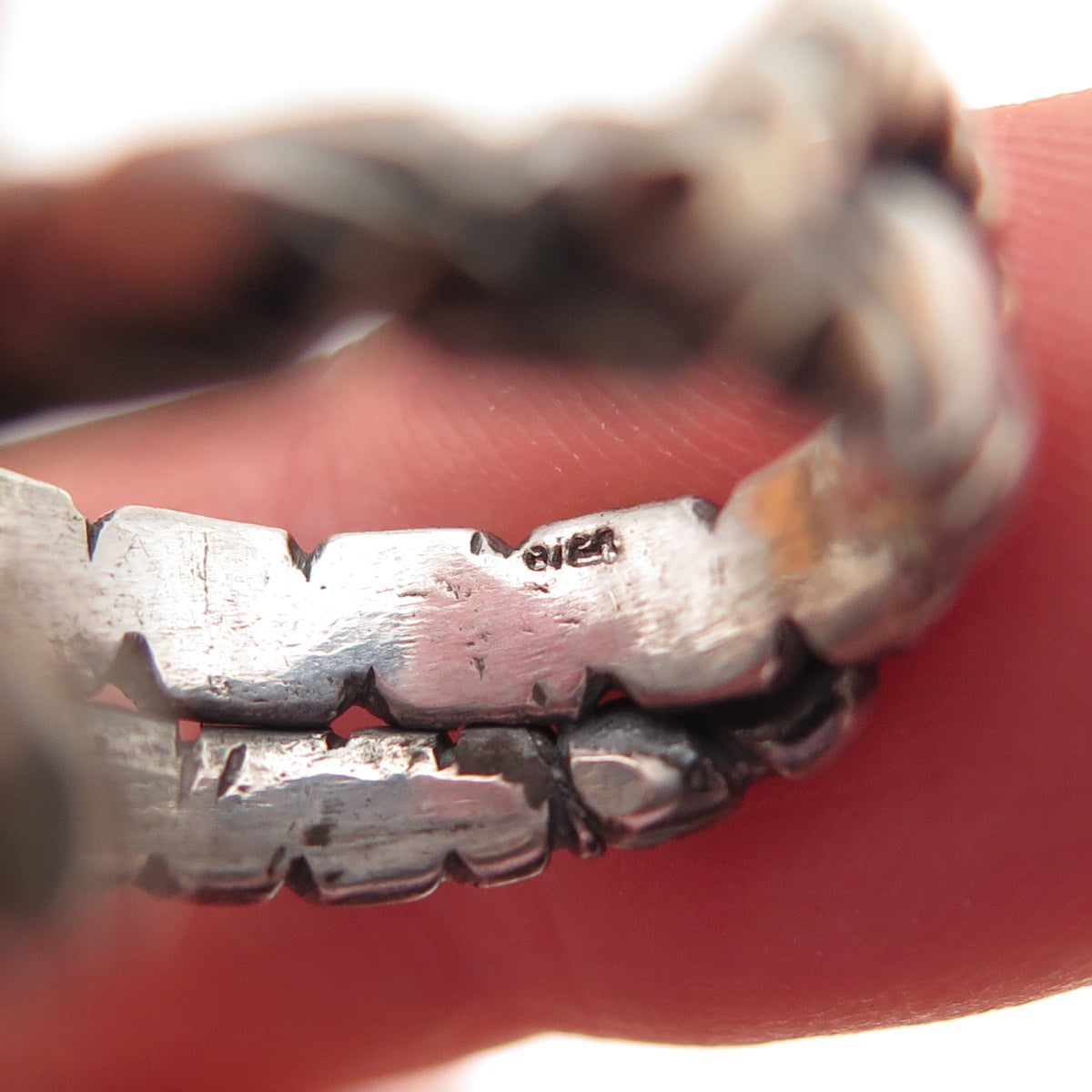 925 Sterling Silver Vintage Snake Oxidized Wrap Ring Size 5.75