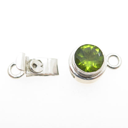 925 Sterling Silver Vintage Real Peridot Bracelet & Necklace Box Lock Clasp