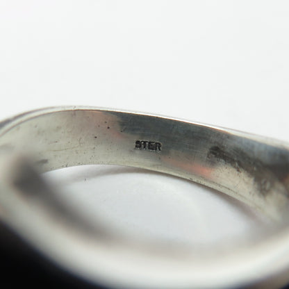 925 Sterling Silver Vintage Ribbed Ring Size 6.75