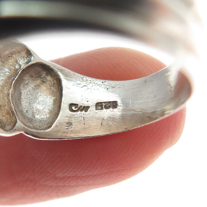 CHARLES WINSTON 925 Sterling Silver Vintage Modernist Ribbed Dome Ring Size 7