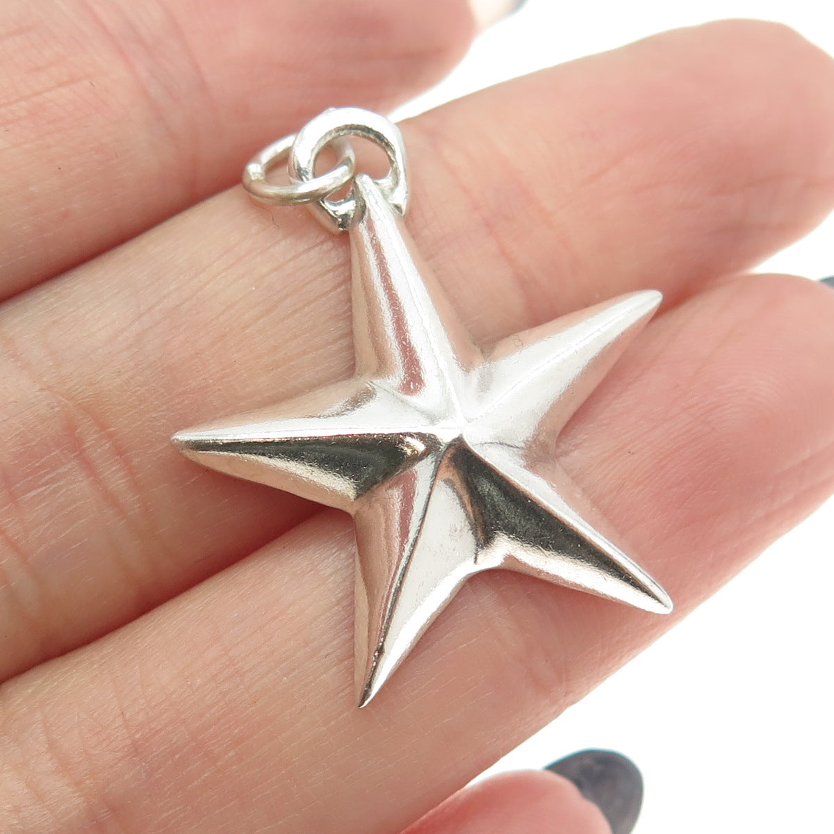 925 Sterling Silver Vintage Nautical Star Charm Pendant