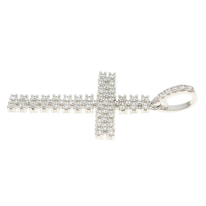 925 Sterling Silver Pave C Z Cross Pendant