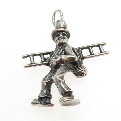 800 Silver Antique Art Deco Chimney Sweep Charm Pendant