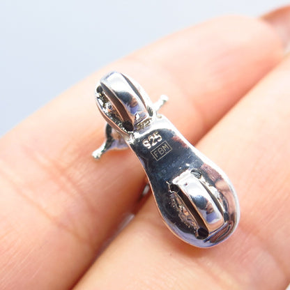 925 Sterling Silver Colorful Enamel Motorbike Pendant