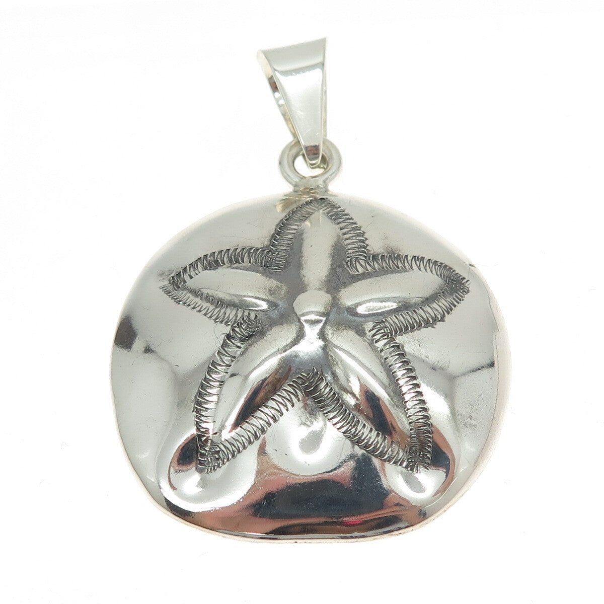 925 Sterling Silver Vintage ATI Mexico Sand Dollar Pendant