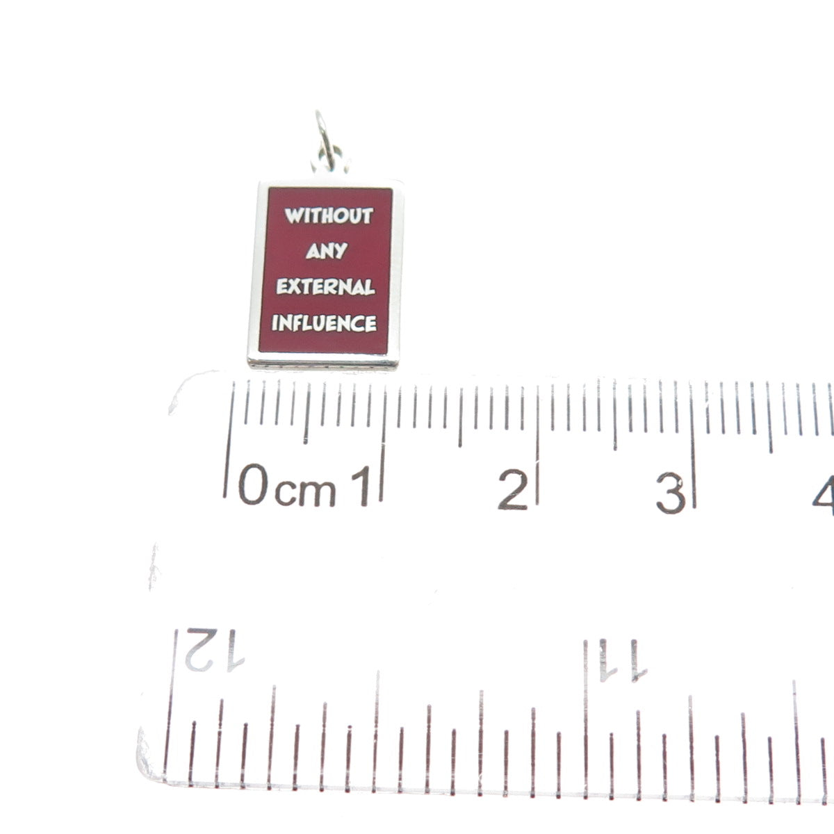 925 Sterling Red Enamel Without Any External Influence Minimalist Charm Pendant