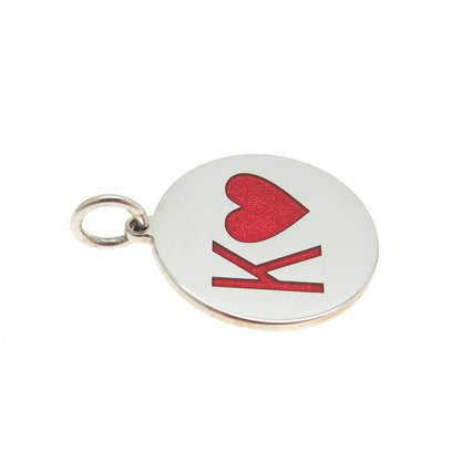 925 Sterling Silver Enamel King of Hearts Playing Card Charm Pendant