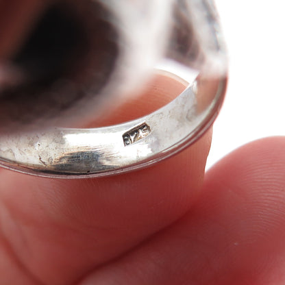 925 Sterling Silver Vintage Skull & Snake Oxidized Biker Ring Size 8.75