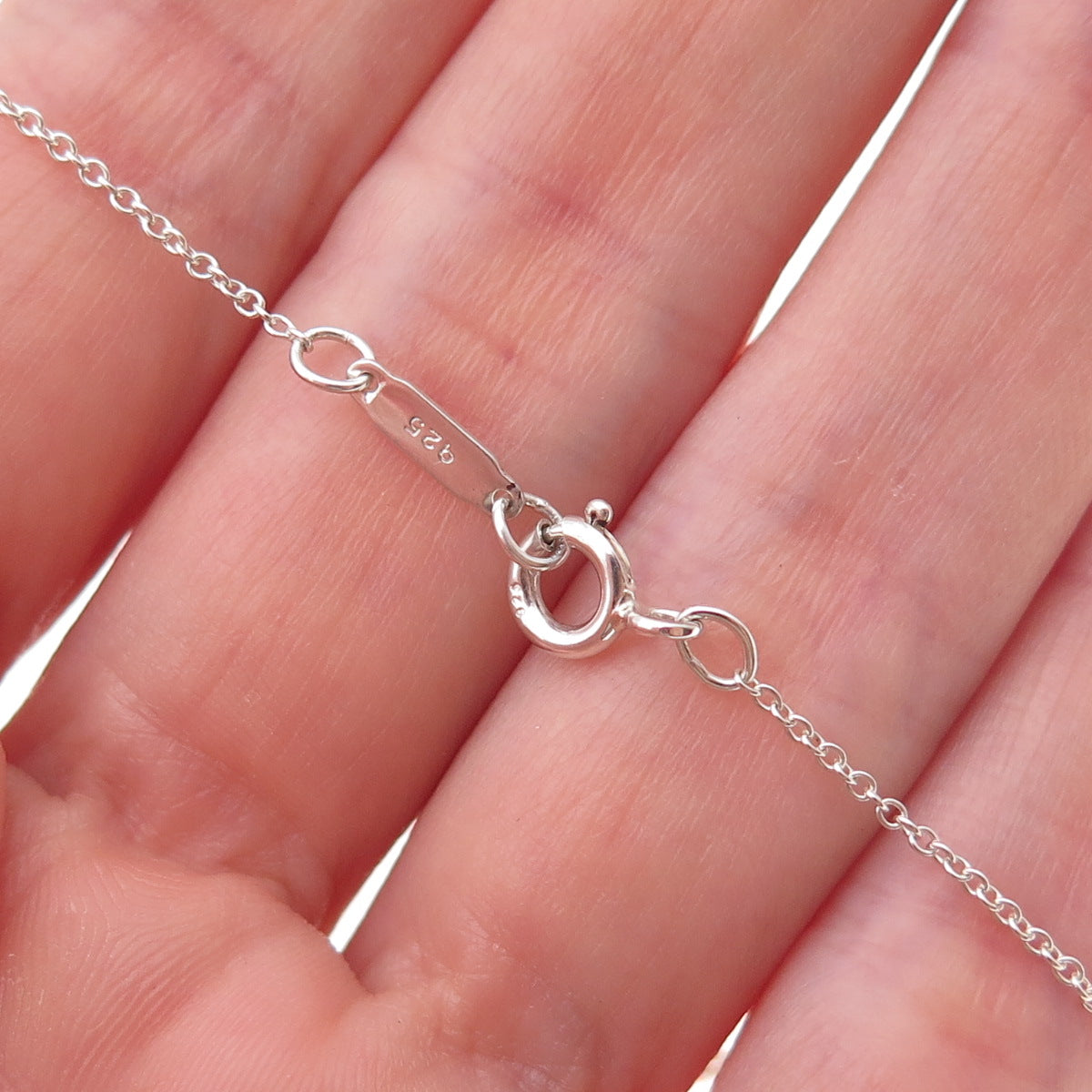 Tiffany & Co. Sterling Silver Vintage Real Pearl Floral Cable Chain Necklace 16"