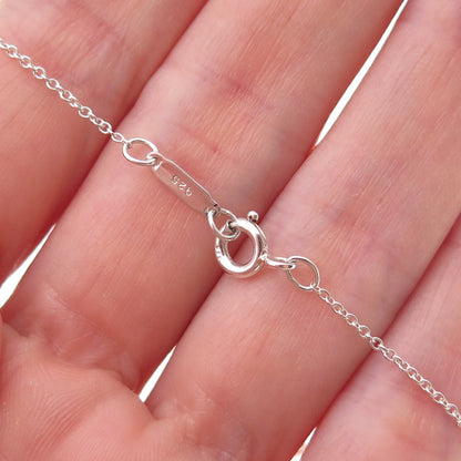 Tiffany & Co. Sterling Silver Vintage Real Pearl Floral Cable Chain Necklace 16"