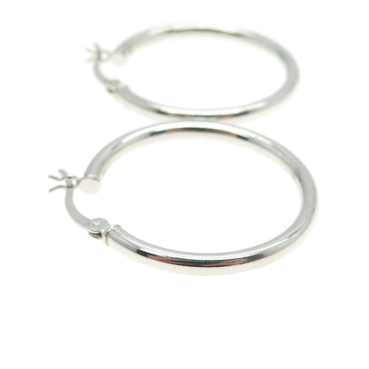 925 Sterling Silver Tube Hoop Earrings
