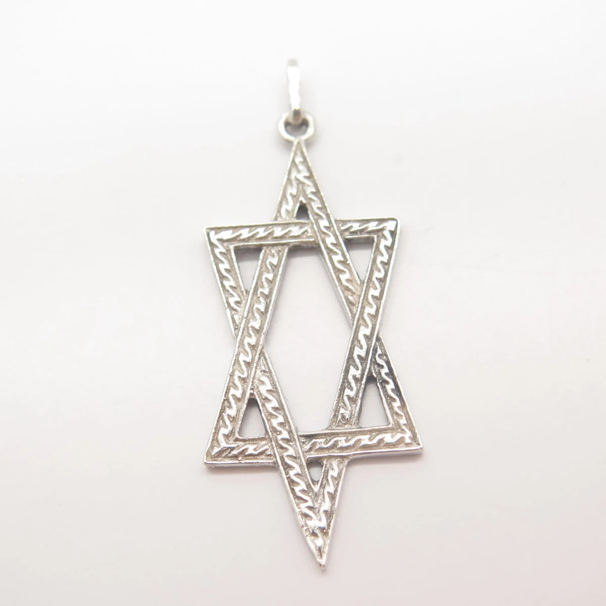 925 Sterling Silver Vintage Star of David Judaica Pendant