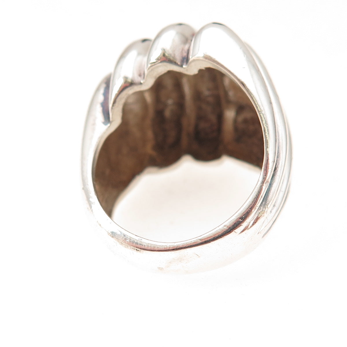925 Sterling Silver Vintage Modernist Oxidized Ring Size 6