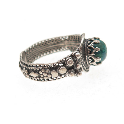 925 Sterling Silver Vintage CP Israel Real Eilat Oxidized Ring Size 7