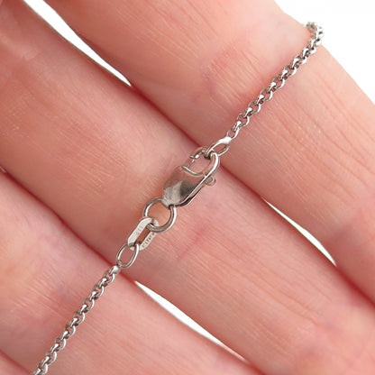 Chapal Zenray 925 Sterling Real Chalcedony & White Topaz Rolo Chain Necklace 18"