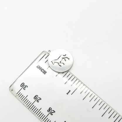 925 Sterling Silver USA Two In Town Horse Charm Pendant
