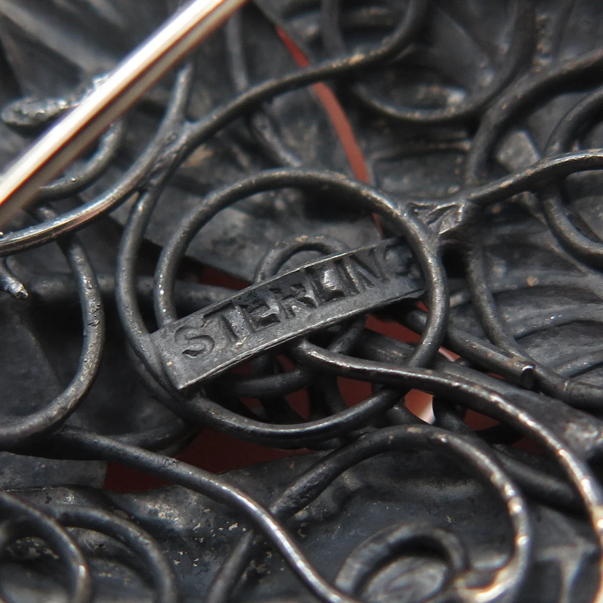 925 Sterling Silver Vintage Floral Leaf Pin Brooch