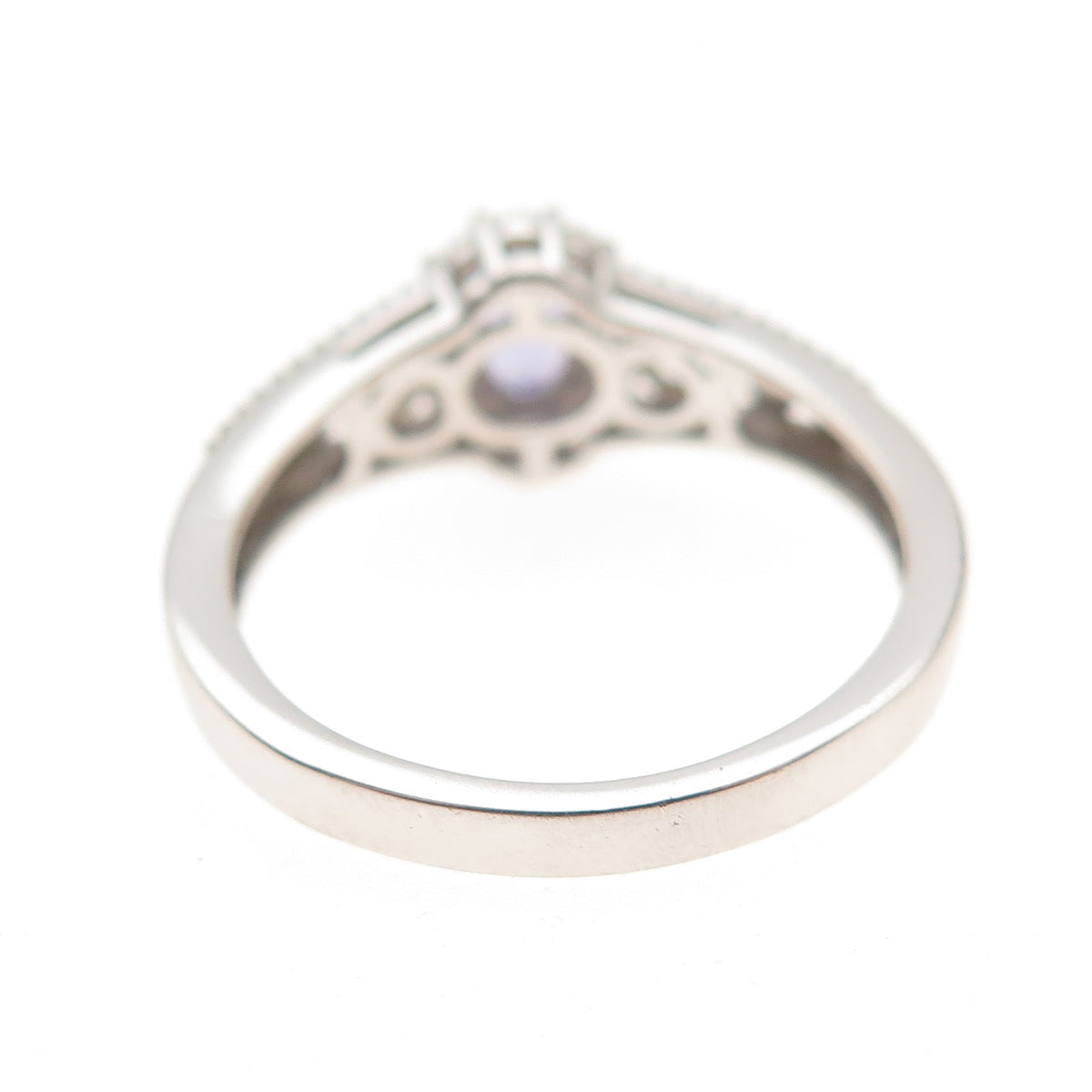 Chuck Clemency 925 Sterling Silver Real Tanzanite & White Topaz Ring Size 8.25