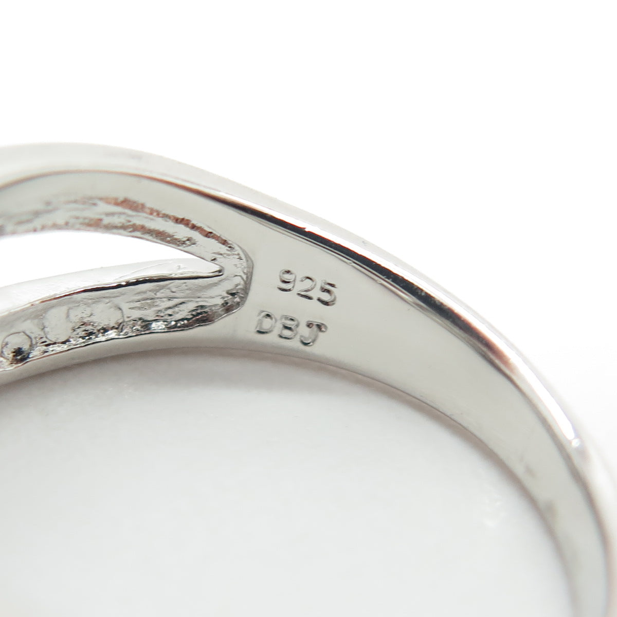 925 Sterling Silver Real Round-Cut Black Diamond Heart Ring Size 7.75