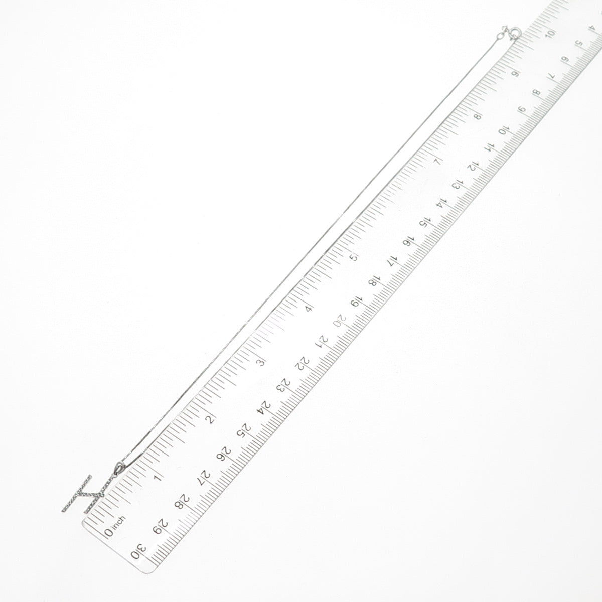 925 Sterling Silver Round-Cut C Z Letter H Initial Box Chain Necklace 18"