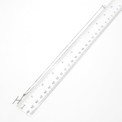 925 Sterling Silver Round-Cut C Z Letter H Initial Box Chain Necklace 18"