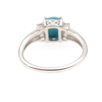 Chuck Clemency 925 Sterling Silver Real Turquoise & Tanzanite Ring Size 6