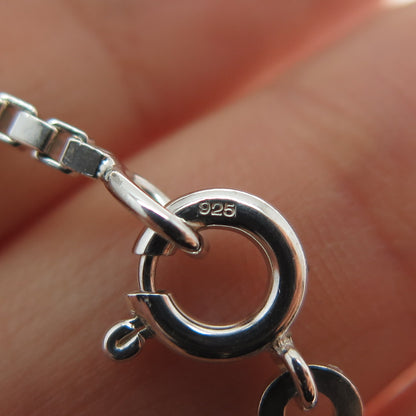 UNOAERRE 925 Sterling Silver Vintage Italy Heart Pendant Box Chain Necklace 14"