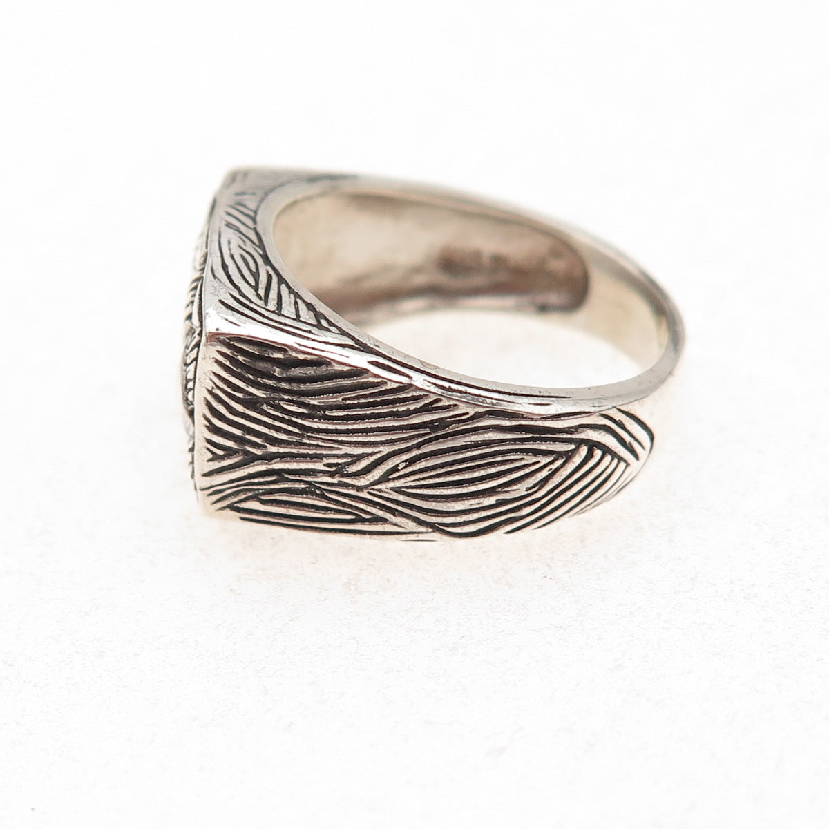 925 Sterling Silver Vintage Woven Oxidized Ring Size 8.75