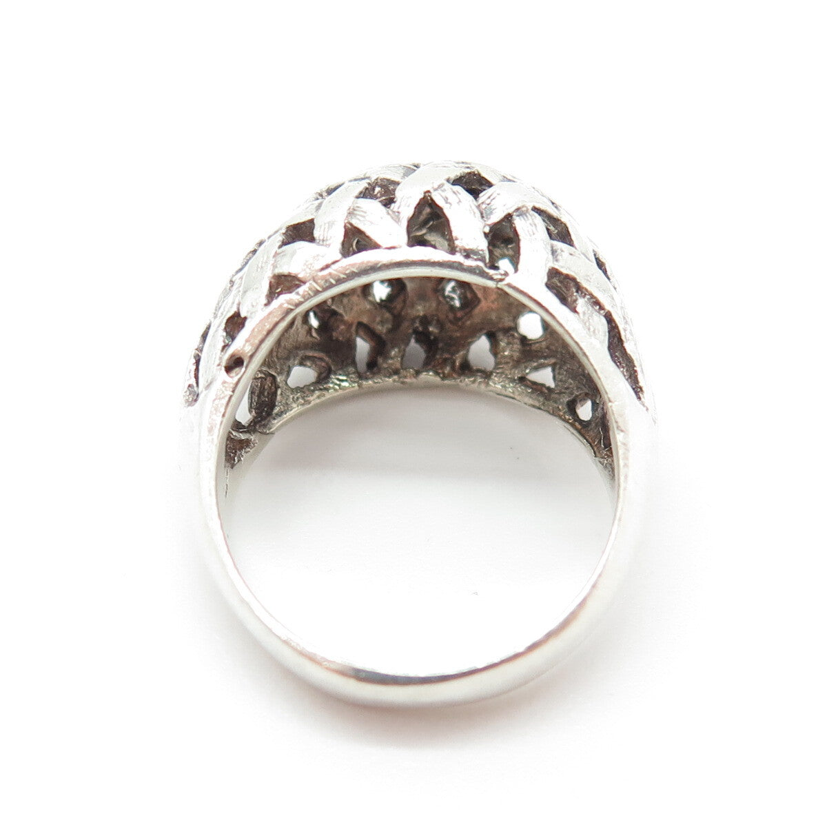 925 Sterling Silver Vintage Braided Dome Ring Size 5.25
