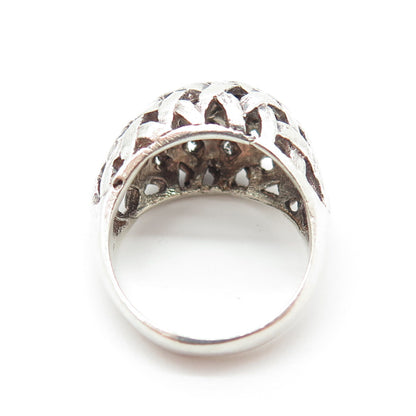 925 Sterling Silver Vintage Braided Dome Ring Size 5.25