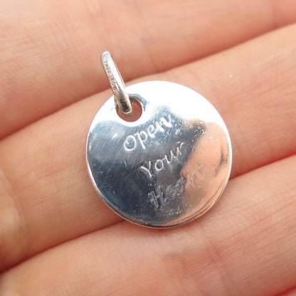 JANE SEYMOUR 925 Sterling Silver Real Diamond Open Your Heart Mini Pendant