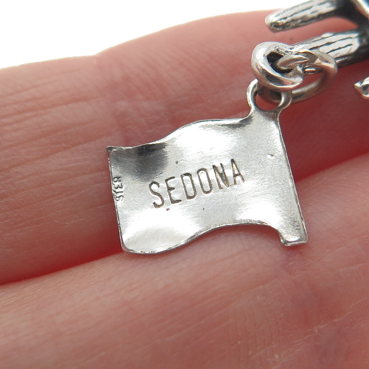 925 Sterling Silver Vintage Sedona Arizona Oxidized Charm Pendant