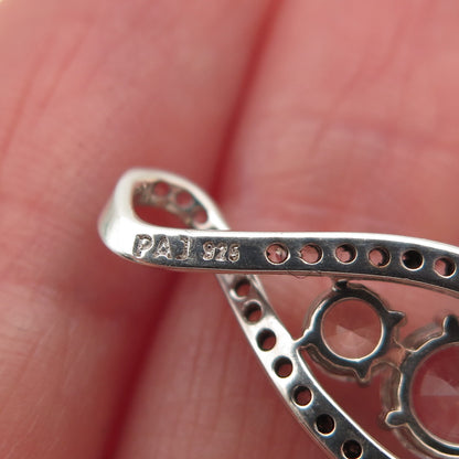 925 Sterling Silver Round-Cut C Z Infinity Mini Slide Charm Pendant