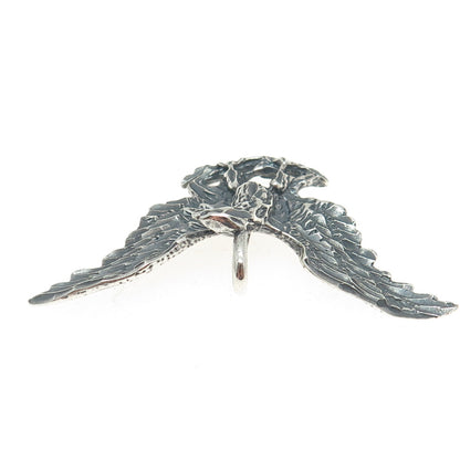 925 Sterling Silver Vintage American Eagle Oxidized Charm Pendant
